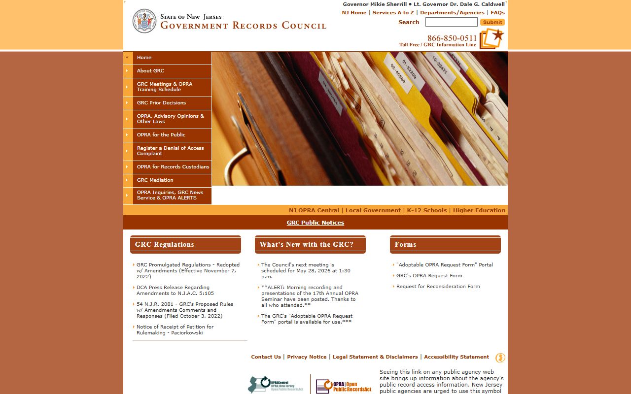 New Jersey Government Records Council page for Burlington County OPRA appeals