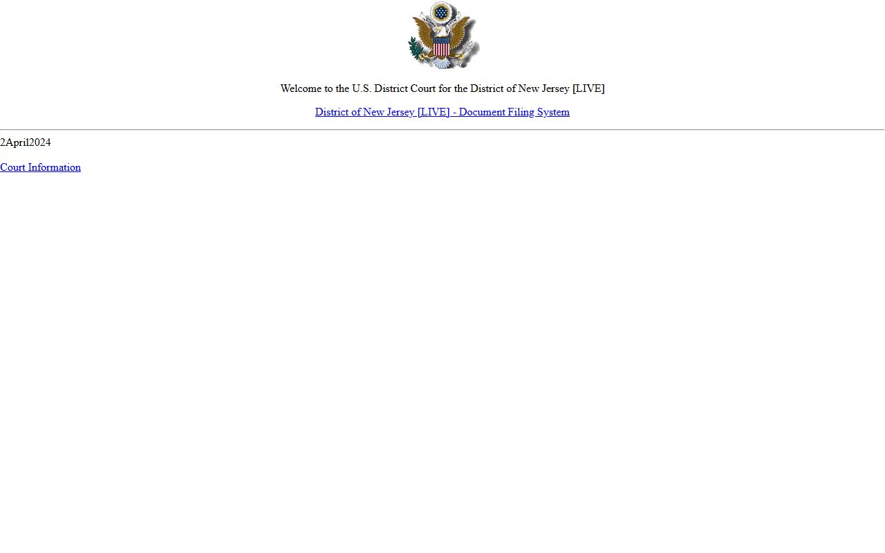 District of New Jersey CM/ECF system for federal court records
