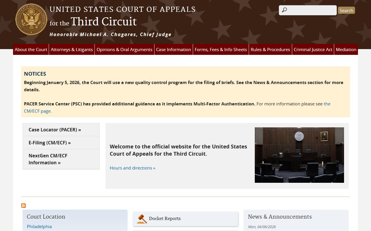 Third Circuit Court of Appeals for Burlington County federal appeals