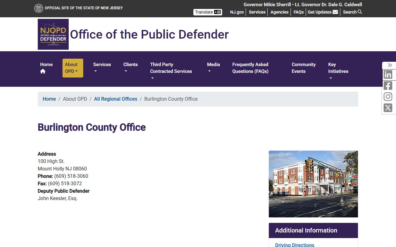 Burlington County Office of the Public Defender for family and court records help