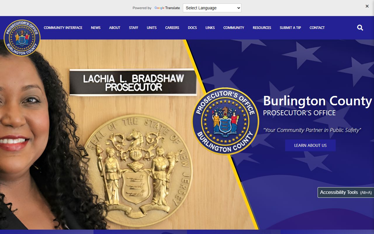 Burlington County Prosecutor's Office for criminal and arrest records