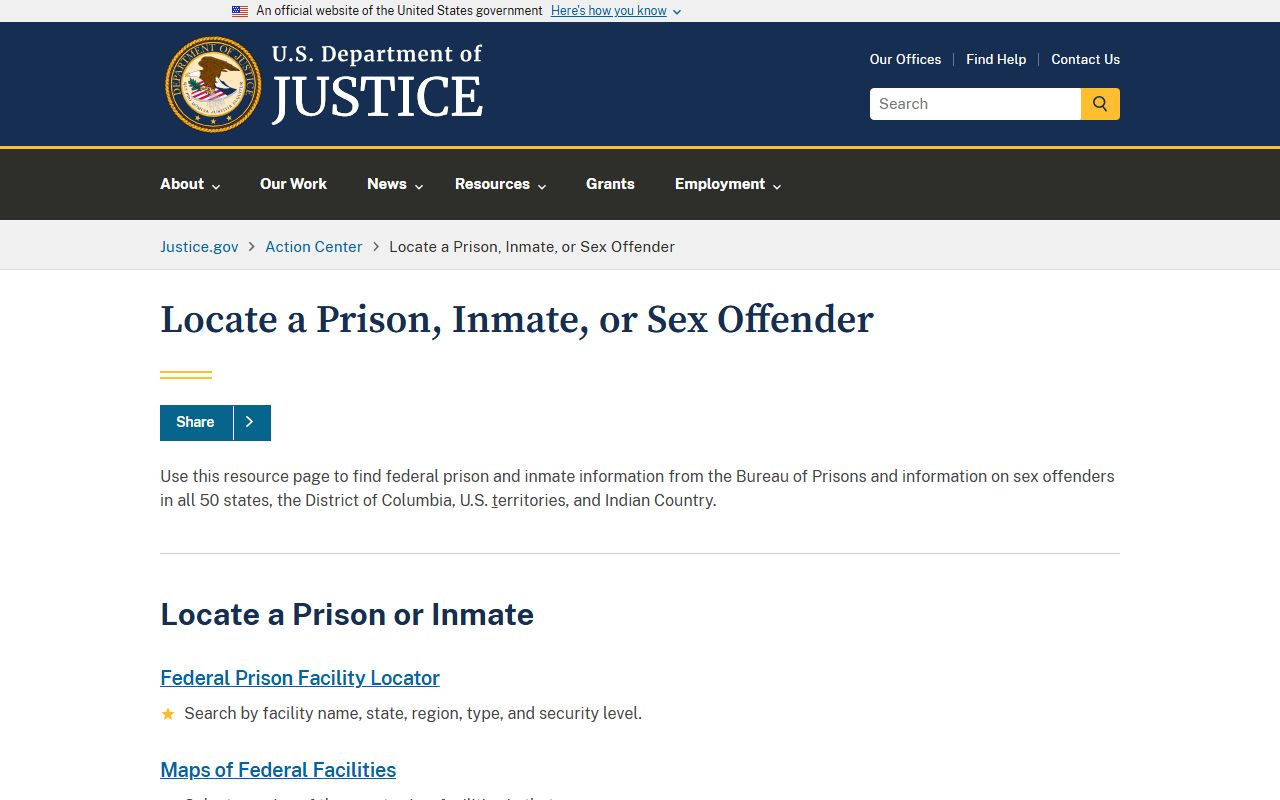 Burlington County DOJ locate a prison inmate resource for released inmates