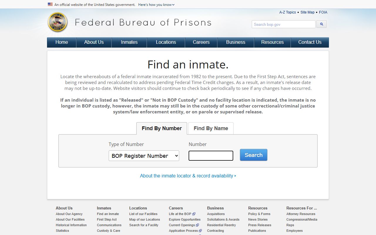 Burlington County federal BOP inmate locator for released inmates