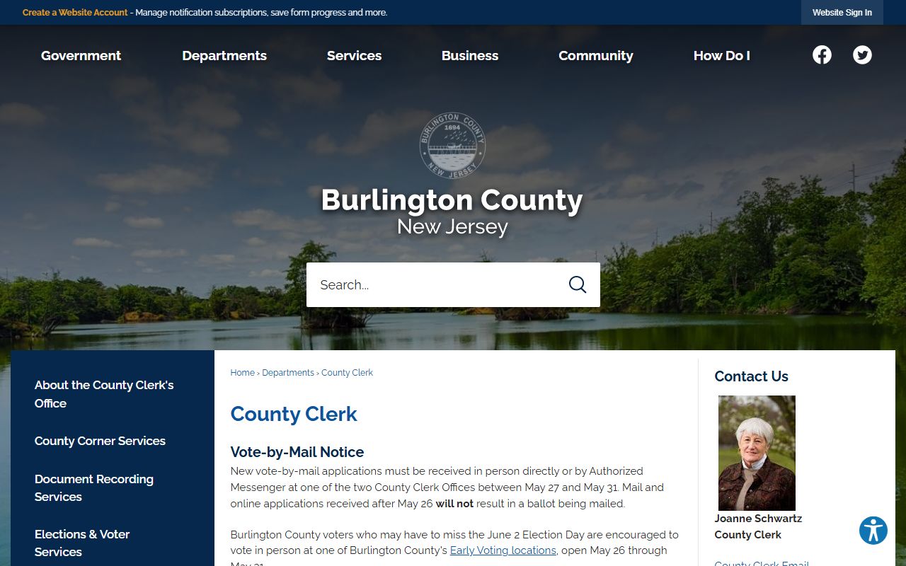 Burlington County courthouse and clerk records